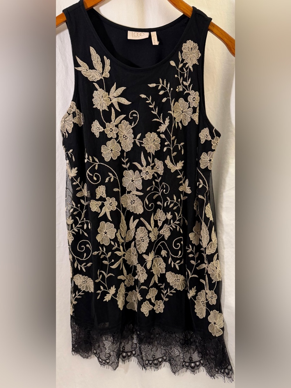 Logo Lavish summer dress embroidered with slip dress black size xxs - Picture 7 of 16
